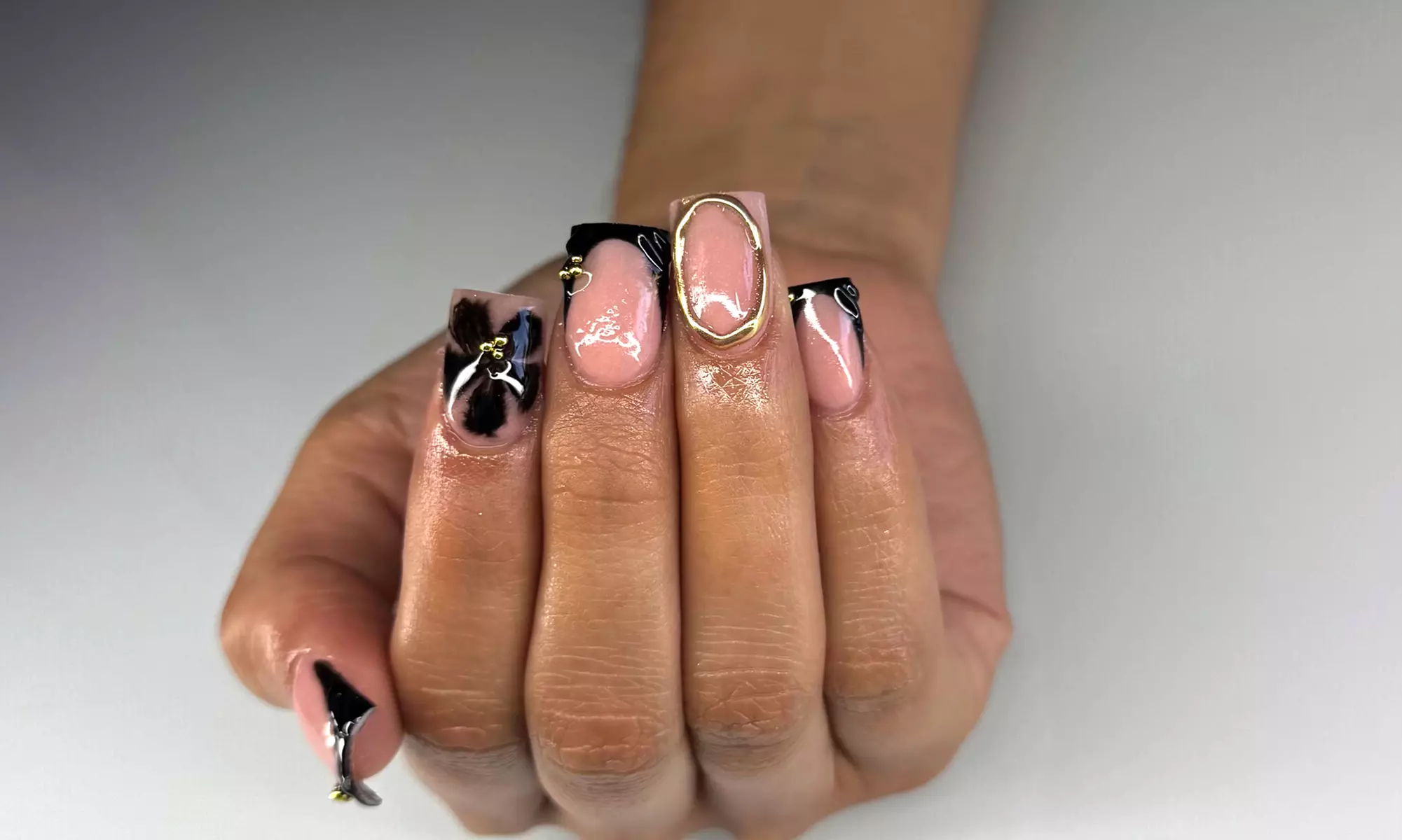 Small or Extra Long Acrylic Nail Sets with Unlimited Gems