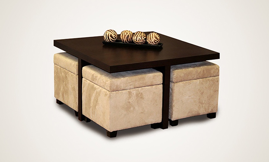 Image 2: Centre Table with Stools