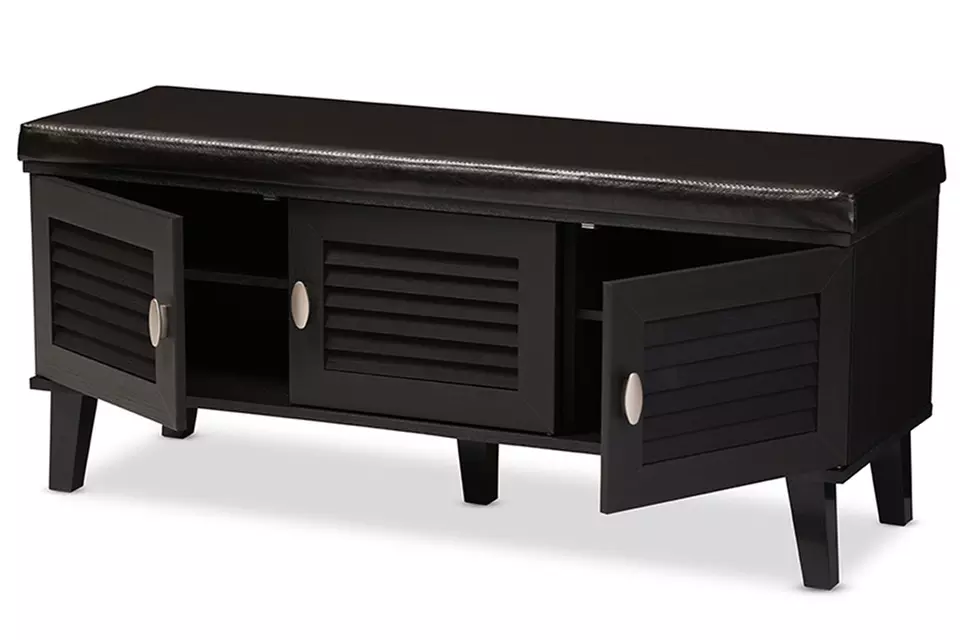 Sheffield 3-Door Shoe Storage Cushioned Bench - Image 4