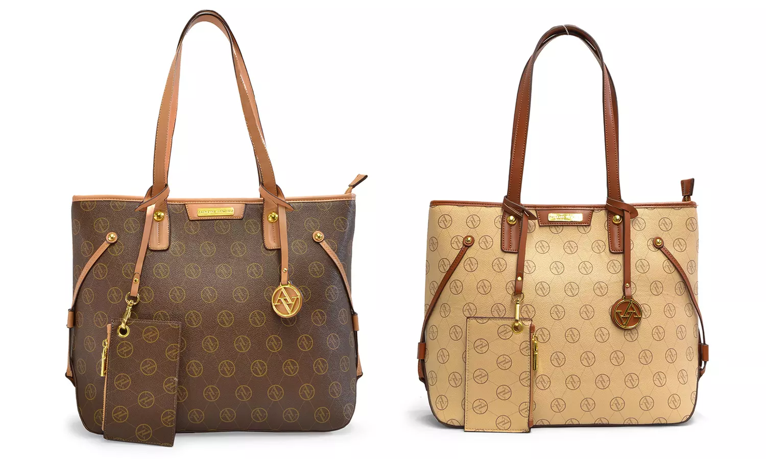 Adrienne Vittadini Signature Tote with Pouch - Primary Image