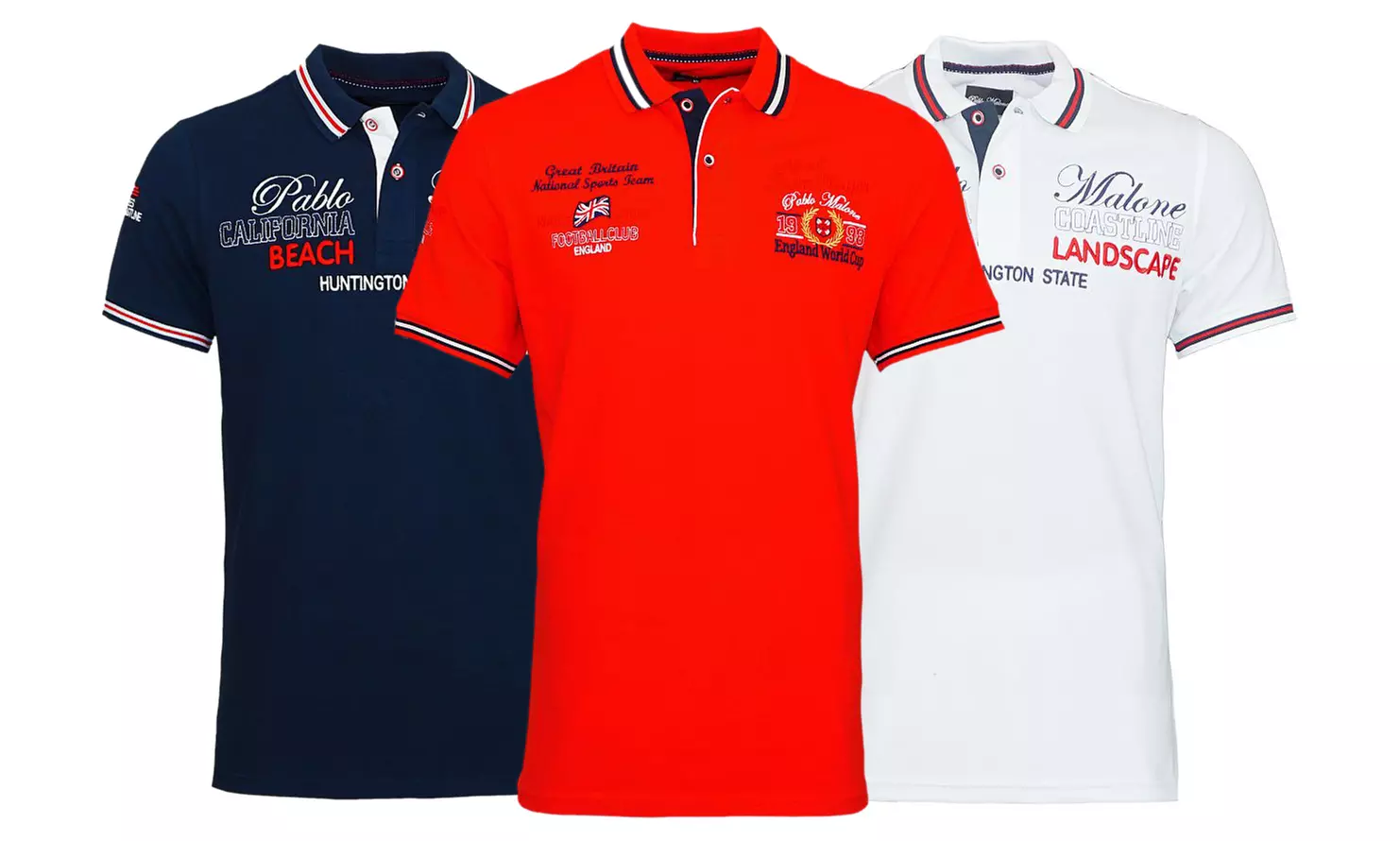 Pablo Malone Poloshirt für Herren aus 100% Baumwolle in der Farbe und Größe nach Wahl - Primary Image