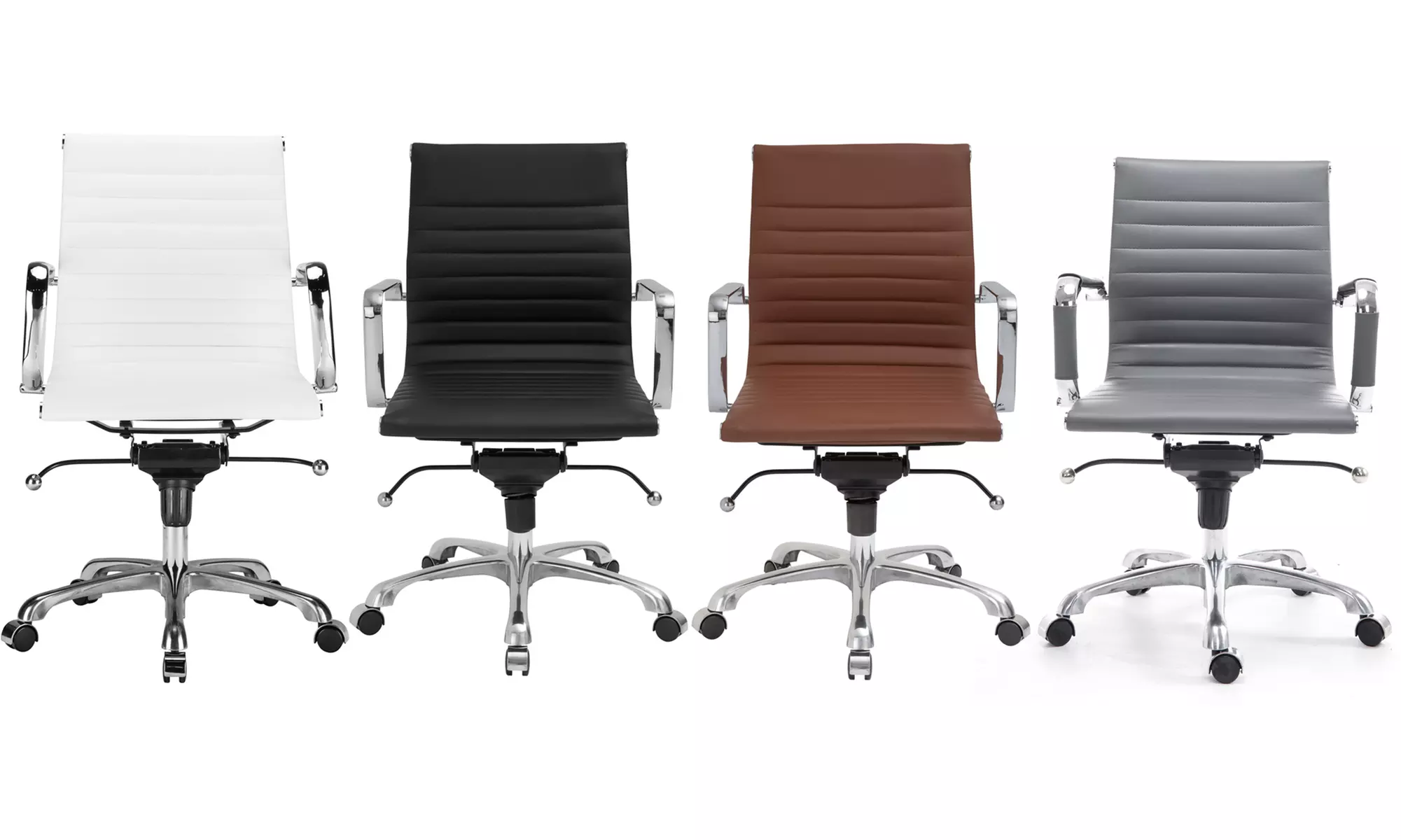 Poly & Bark Ribbed Mid Back Office Chair - Primary Image