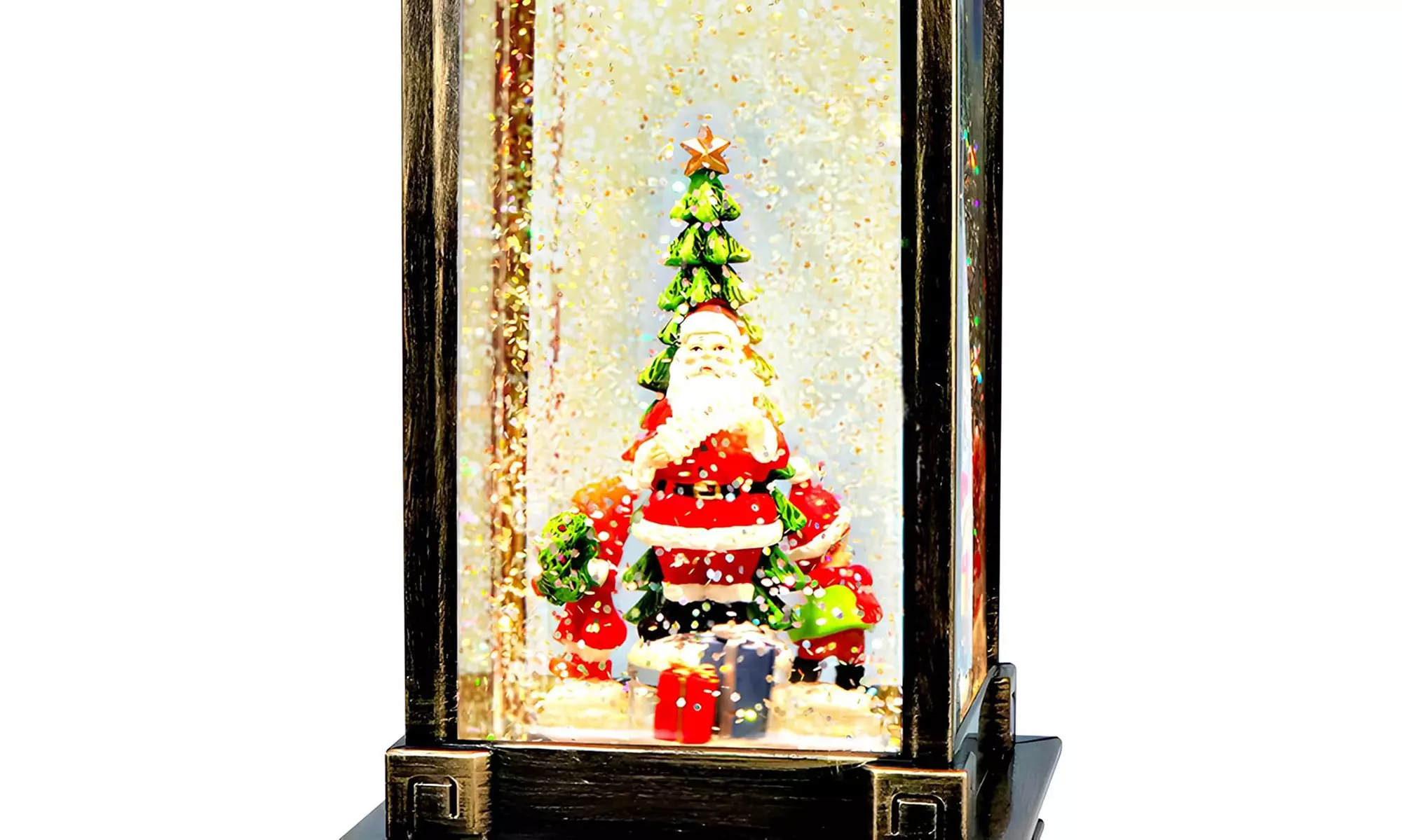 Weihnachtliche Szene mit Musik und Beleuchtung