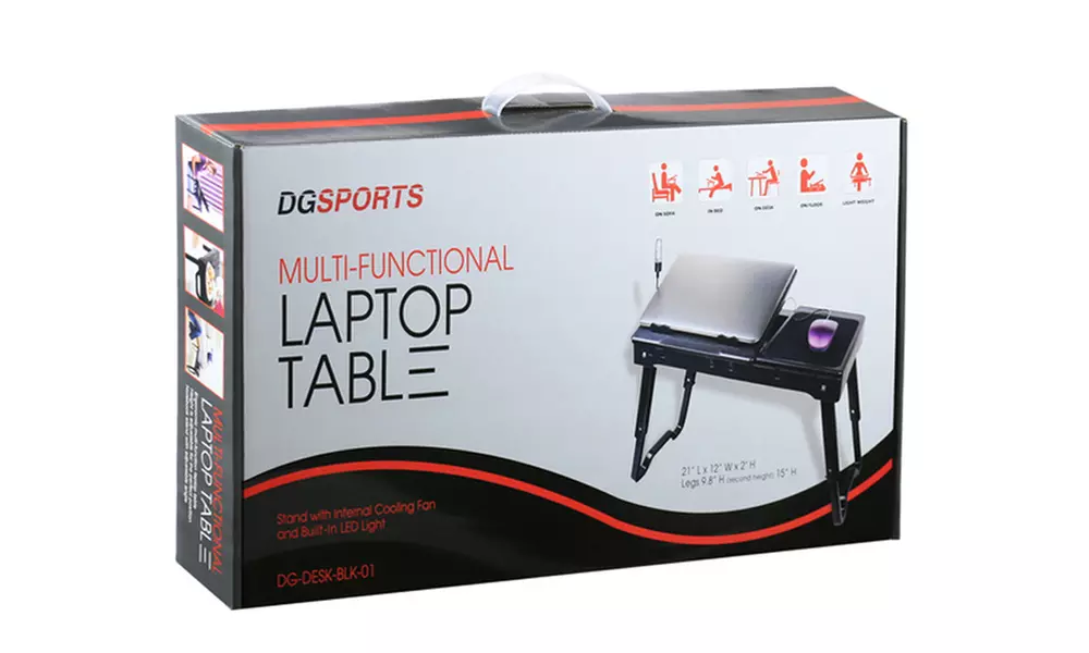 Multi-Functional Laptop Table Stand with Internal Cooling Fan and LED - Second Medium