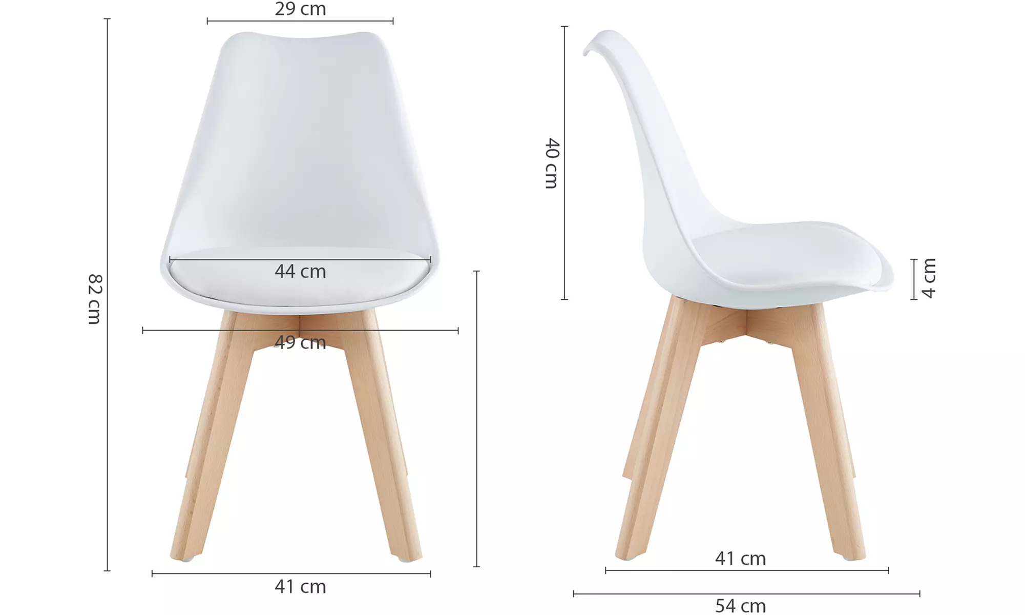 Set di 4 sedie stile nordico