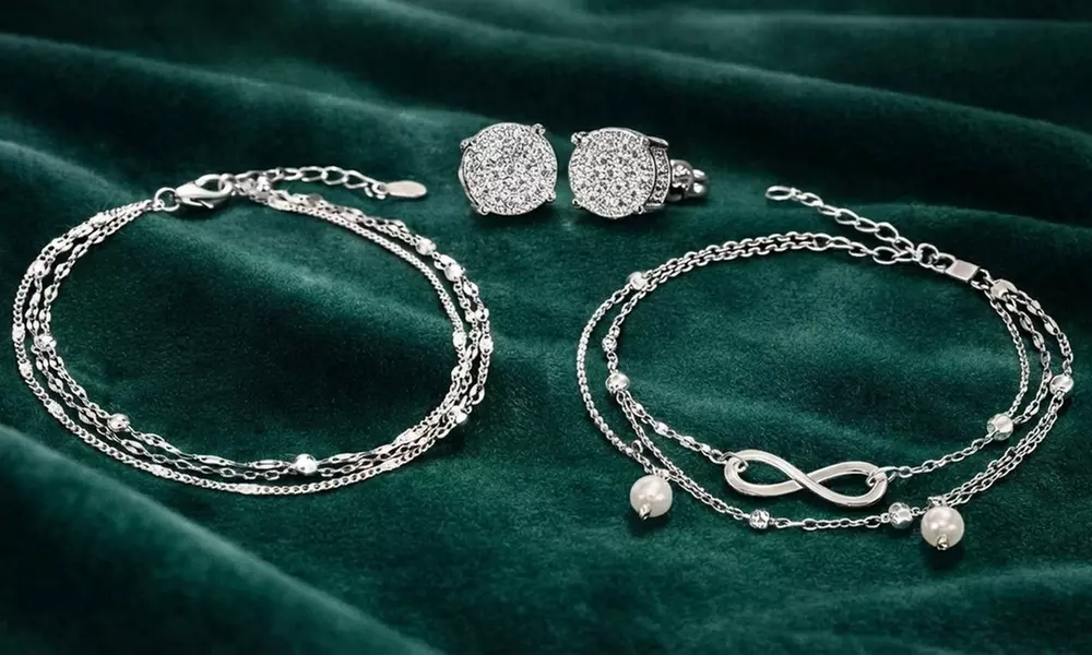 One or Two Pack 3-Piece Silver-Tone Jewellery Set