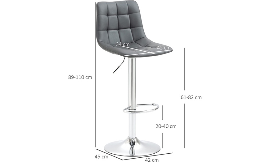 Image 10: HomCom Set of Two Bar Stools