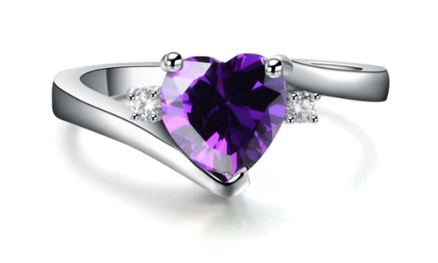 Image 3: Crystal Heart Stone Ring