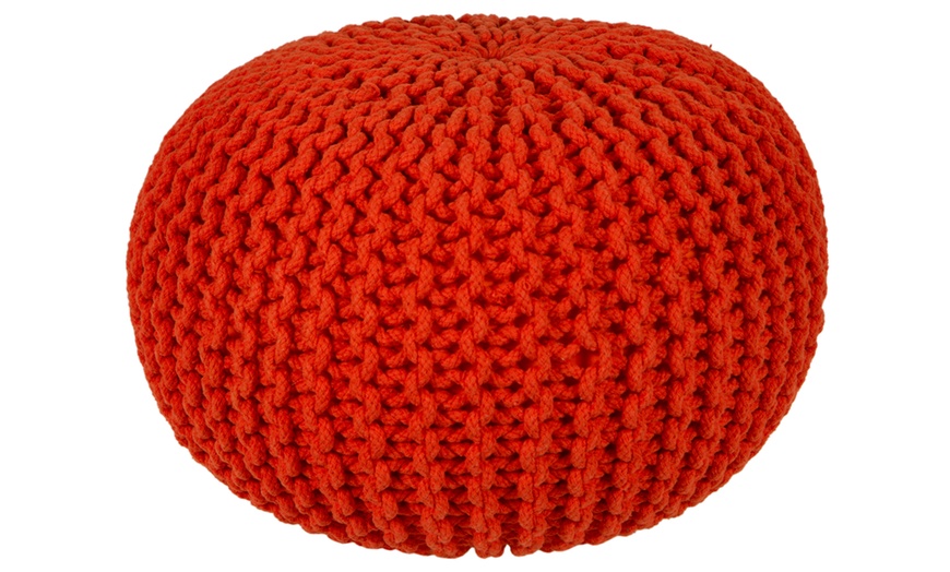 Image 9: Hand-Knitted Pouffe