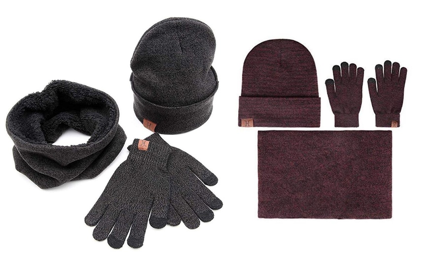 Image 13: Ensemble bonnet, écharpe et gants