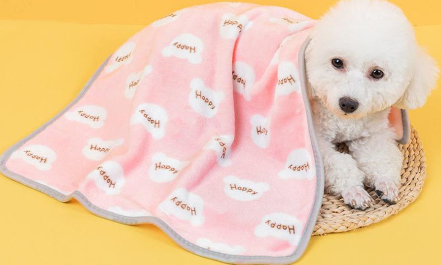 Image 4: Super Soft Boutique Flannel Fleece Pet Dog Blanket 