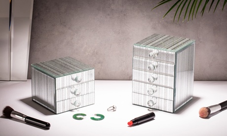 Scatola con 3 o 5 cassetti per gioielli e accessori