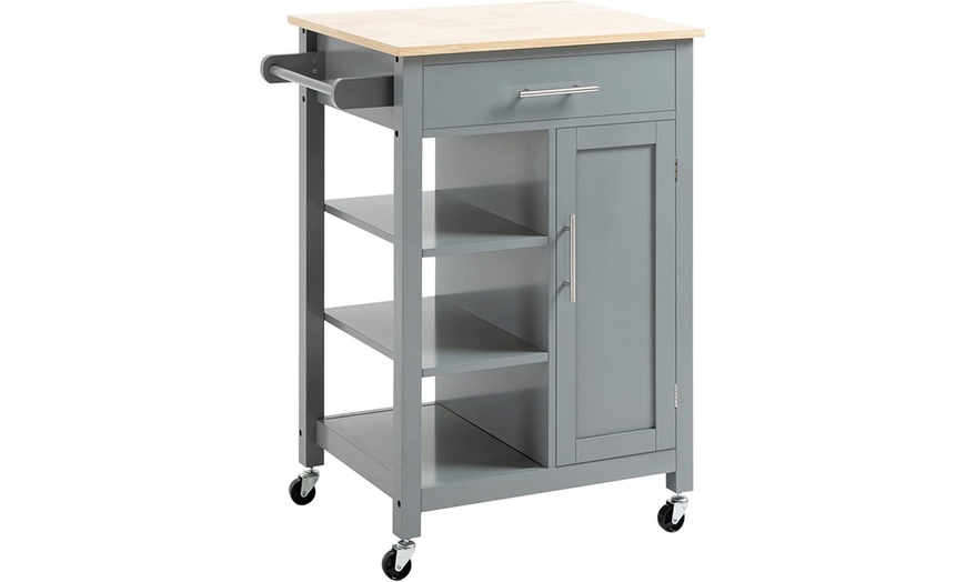 Image 37: HomCom Kitchen Trolley Cart