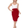 Image 4: Women's High Waist Ruffled Pencil Midi Skirt. Plus Sizes Available.