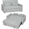 Image 8: HomCom 2-in-1 Sofa Bed Convertible Lounger with Linen-Look Upholstery