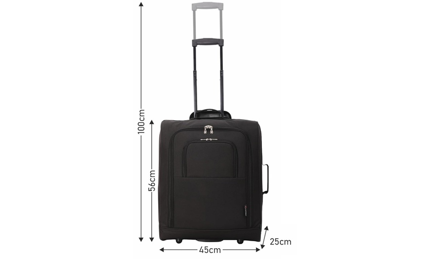 Image 12: 5 Cities Carry On Lightweight Travel Bag Trolley Range