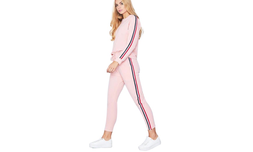 Image 3: Women's Stripe Tracksuit Set