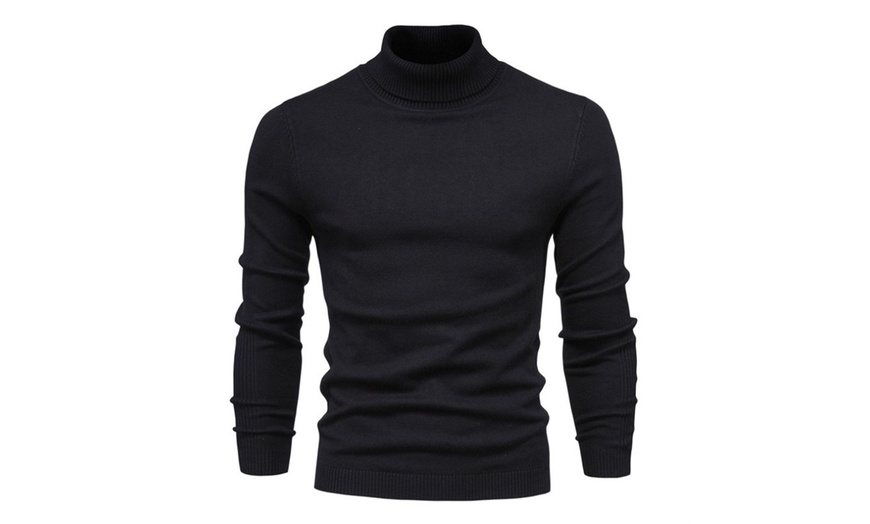 Image 8: Men's Turtleneck Slim Fit Jumper