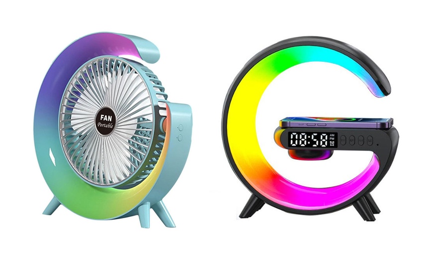 Image 8: USB Rechargeable Desk Fan or Alarm Clock or Set of Both