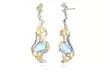Genuine Larimar Two-Tone Drop Earrings by Gembassy - Second Medium