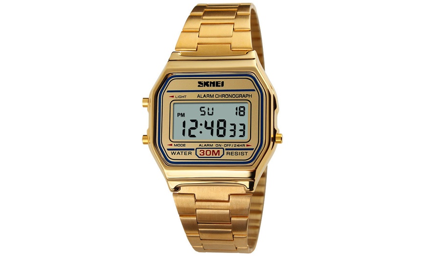 Image 7: Men's Rectangle Dial Digital Watch