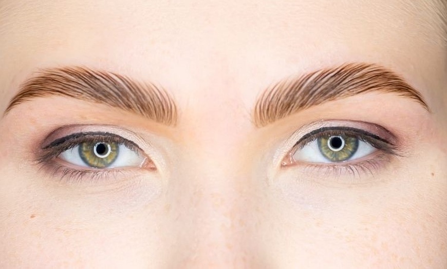 Image 2: Perfectly shaped, fuller brows w/ eyebrow lamination & tint treatment