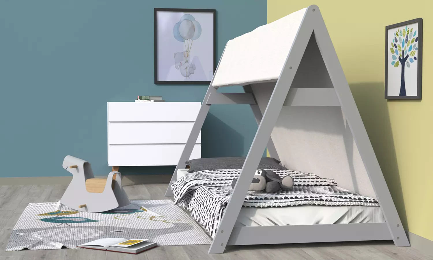 Lit Tipi en bois, couchage 90x200. Livraison offerte - Second Medium