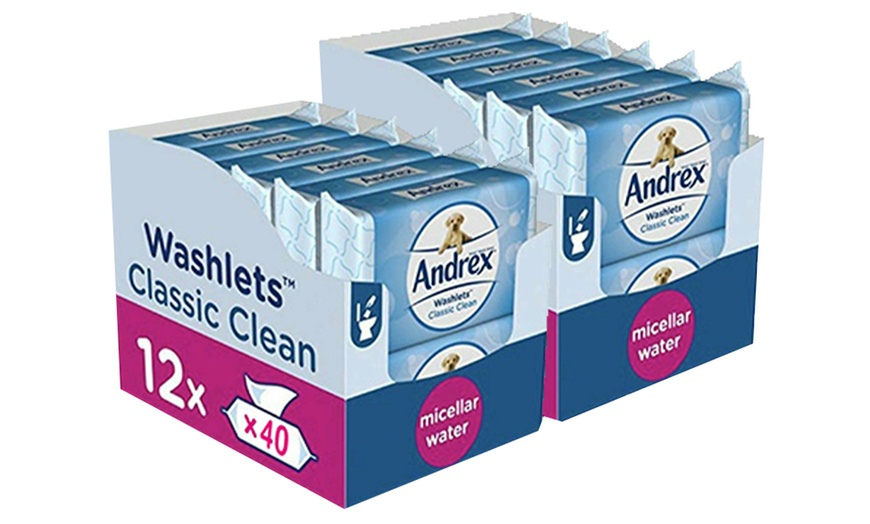 Image 9: Andrex Washlets Flushable Toilet Tissue Wipes