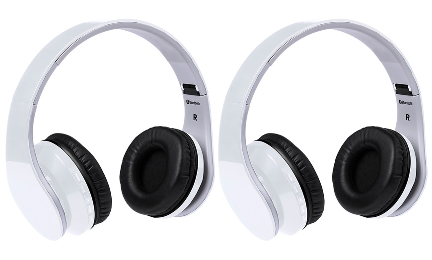 Image 3: White Bluetooth Headset