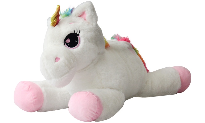 Image 2: 30cm Large Lying Soft Stuffed Unicorn Plushie