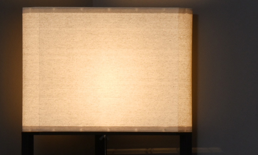 Image 6: HOMCOM Corner Floor Lamp with Shelves