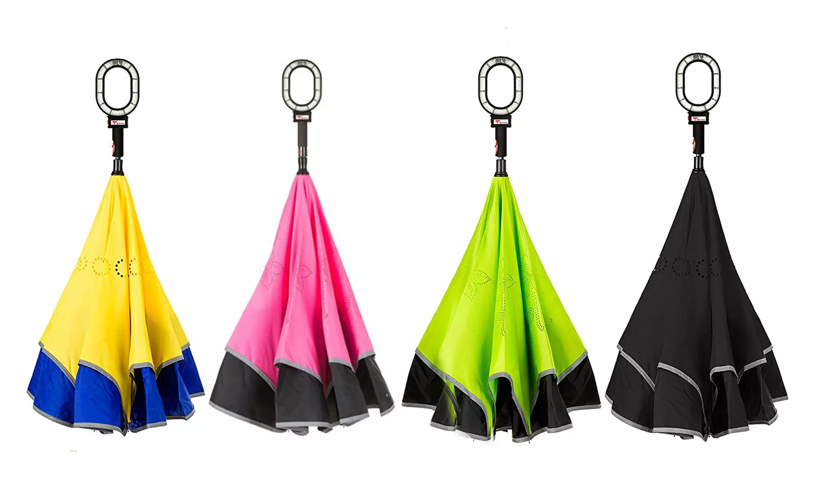 All-In-One Smart Drip-Free Reflective SOS LED Safety Inverted Car Umbrella - Primary Image