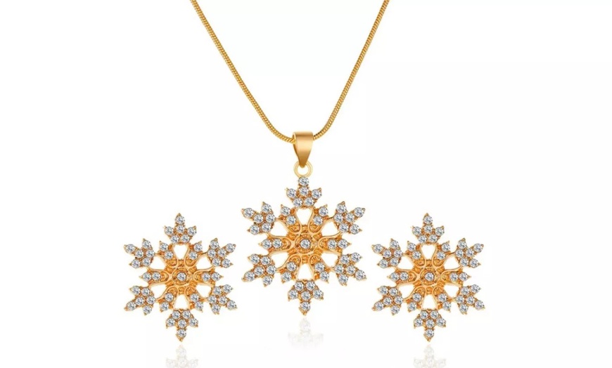 Image 7: 1 o 2 set con collana e orecchini con fiocco di neve