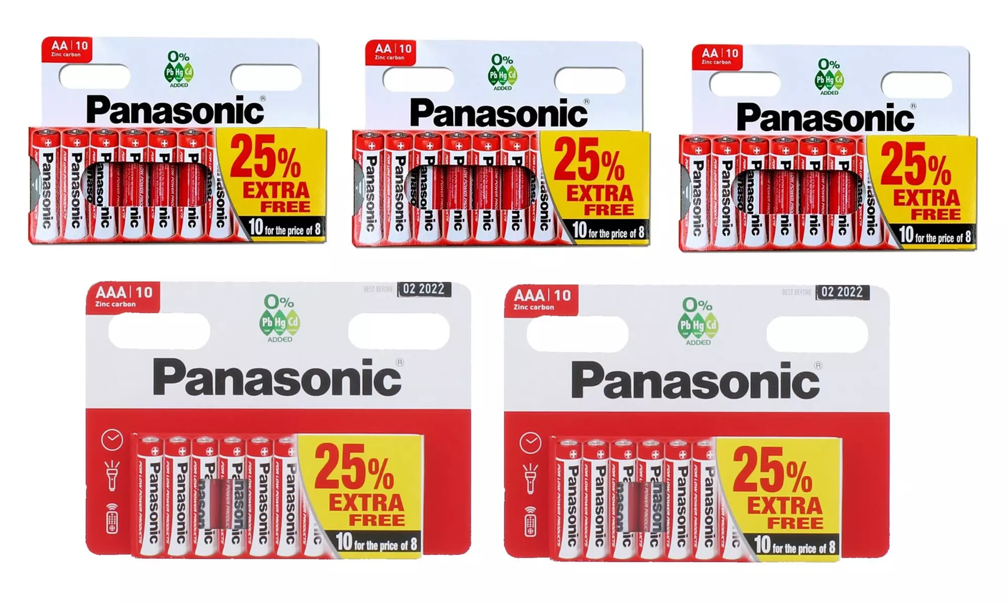 50 Panasonic Zinc-Carbon Batteries - Primary Image