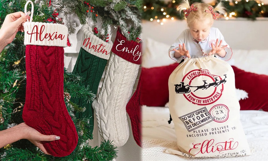 Image 1: Personalized Holiday Gifts: Customize Your Christmas Bags & Stockings!