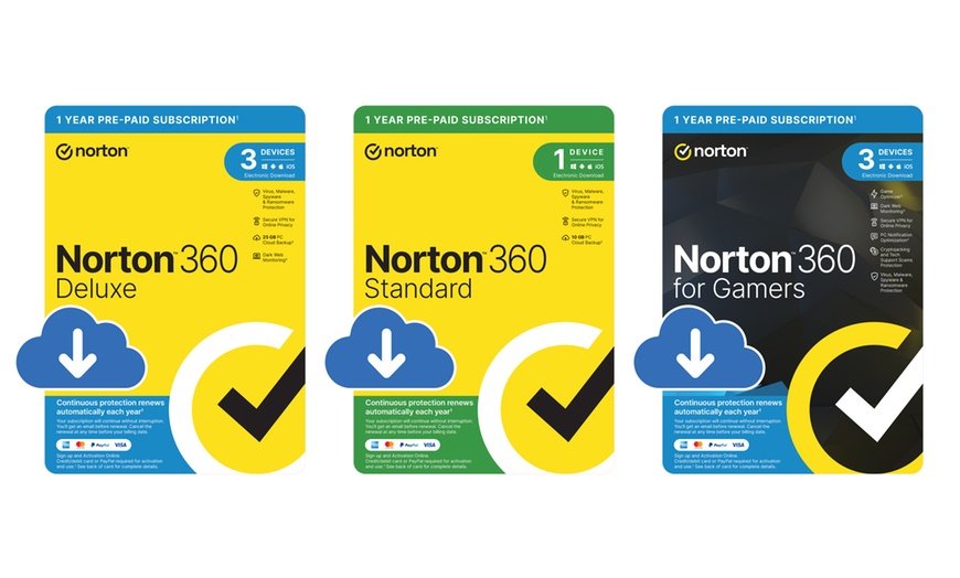 Image 1: Norton 360 antivirus software voor 1 of 3 apparaten voor een jaar