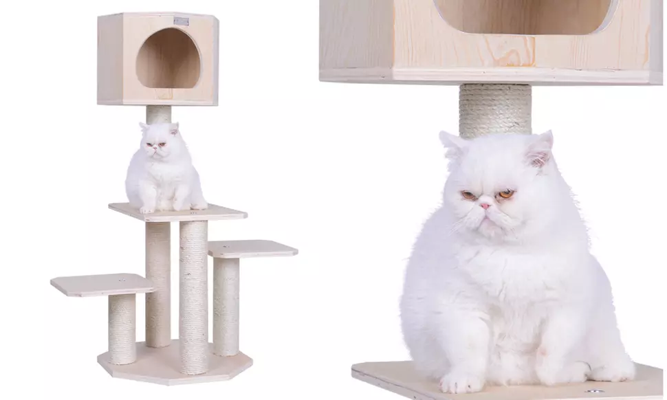 Armarkat Premium S4203 46" Tall Solid Wood Cat Tree Tower - Primary Image