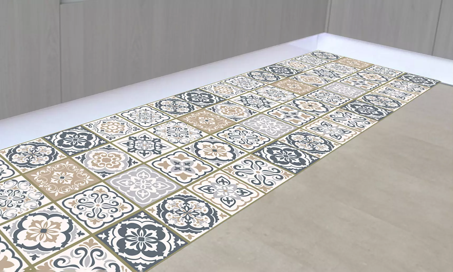 Corredor de cocina o de entrada con impresión digital con fondo antideslizante - Primary Image