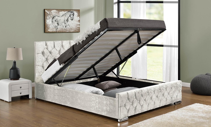 Image 1: Upholstered Ottoman Bed