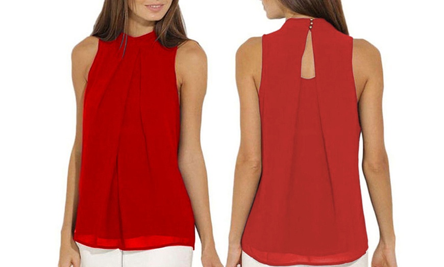 Image 5: Sleeveless Chiffon Blouse