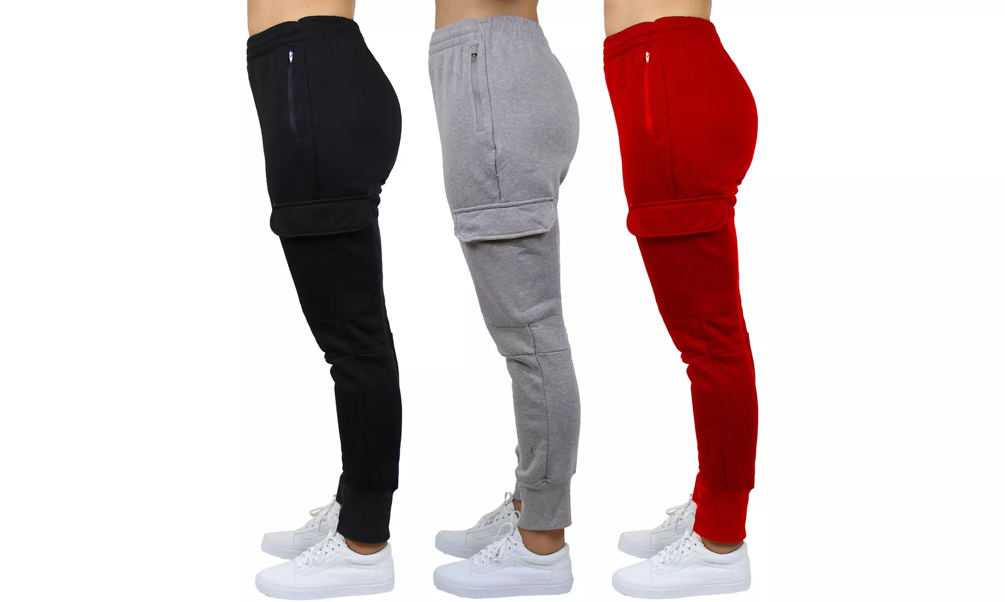 (3-Pack) Women's Loose-Fitting French Terryn Jogger Pants - Second Medium