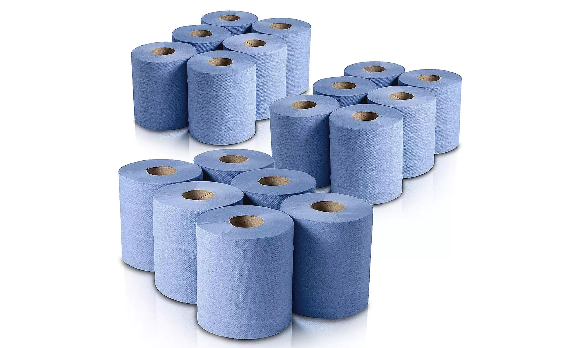 6, 12 or 18 Phoenix Blue Two-Ply Centrefeed Kitchen Rolls