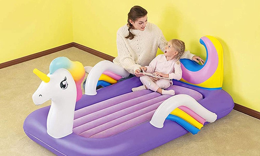 Image 8: Bestway Unicorn Designed Children's Air Bed