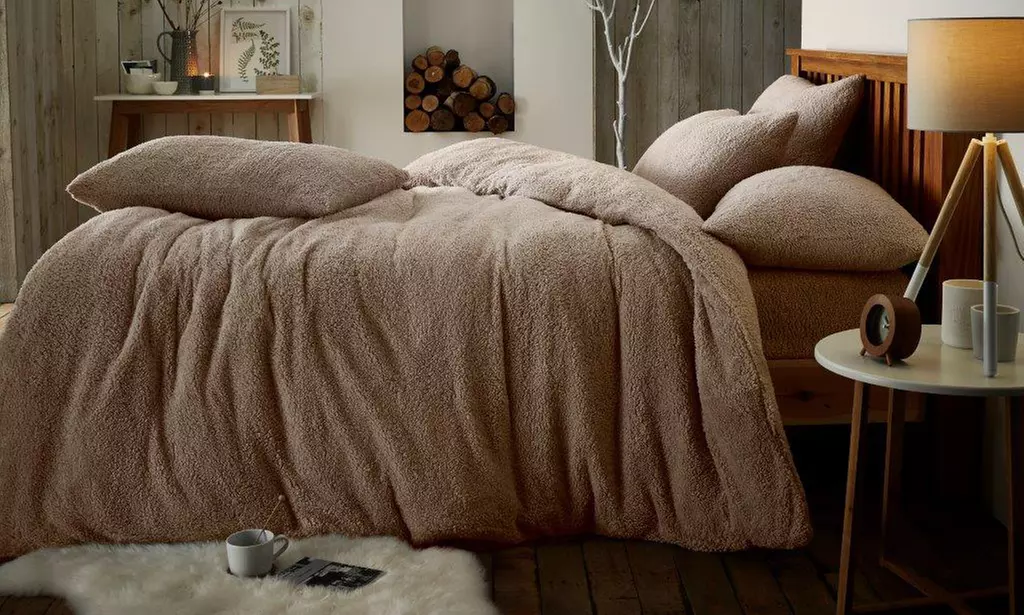 Gaveno Cavailia Fluffy Teddy Bear Fleece Thermal Soft Duvet Cover Set