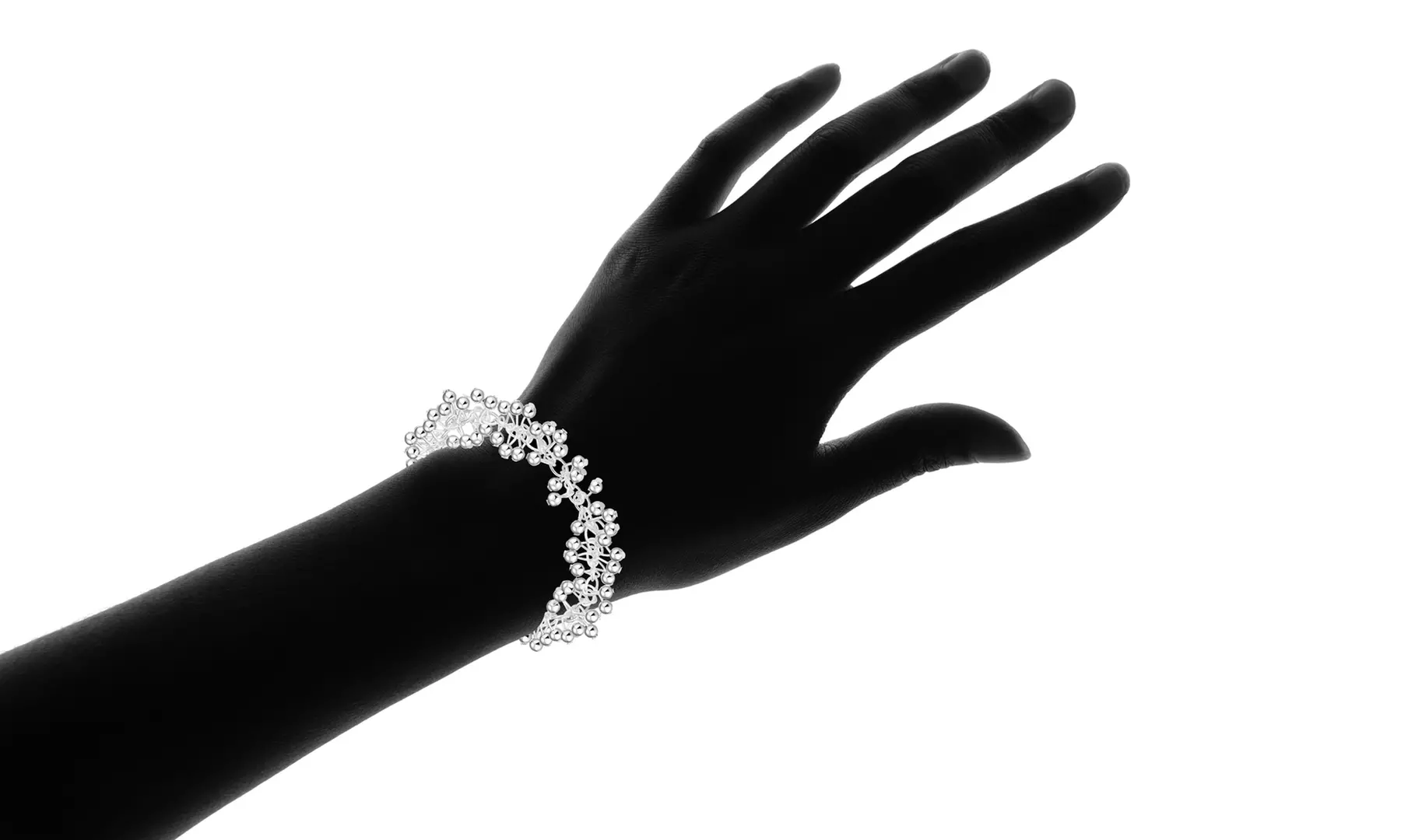 Dangle Bead Bracelet in Solid Sterling Silver - Second Medium