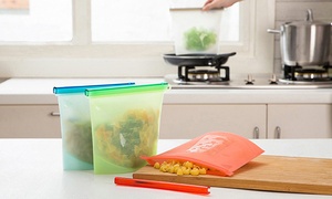 4x Reusable Silicone Food Storage Bag