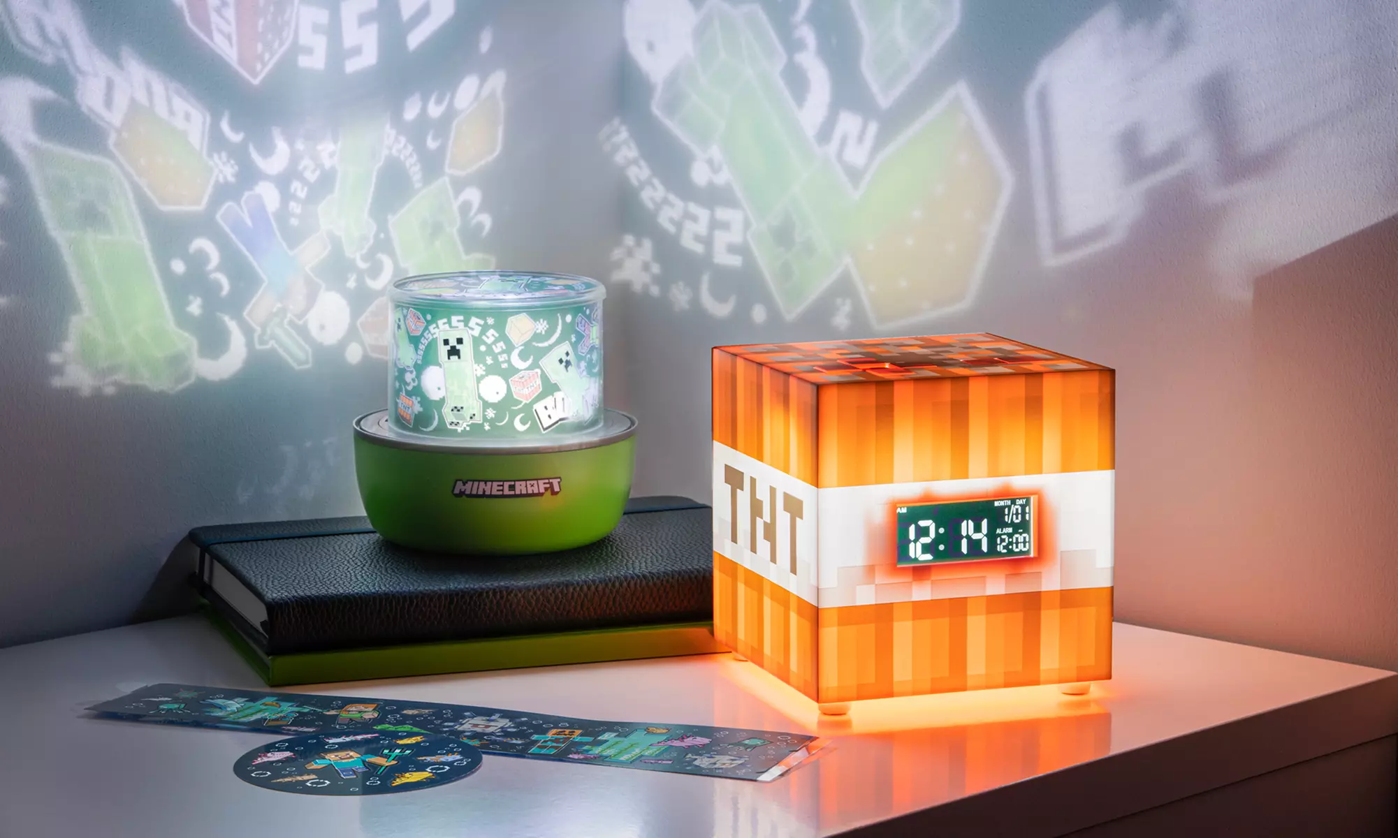 Minecraft Alarm Clock and Projection Light Bundle - Primary Image