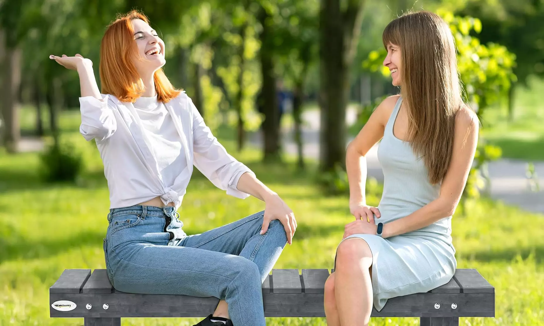 Outsunny Outdoor Bench, Picnic, Wooden or Aluminium