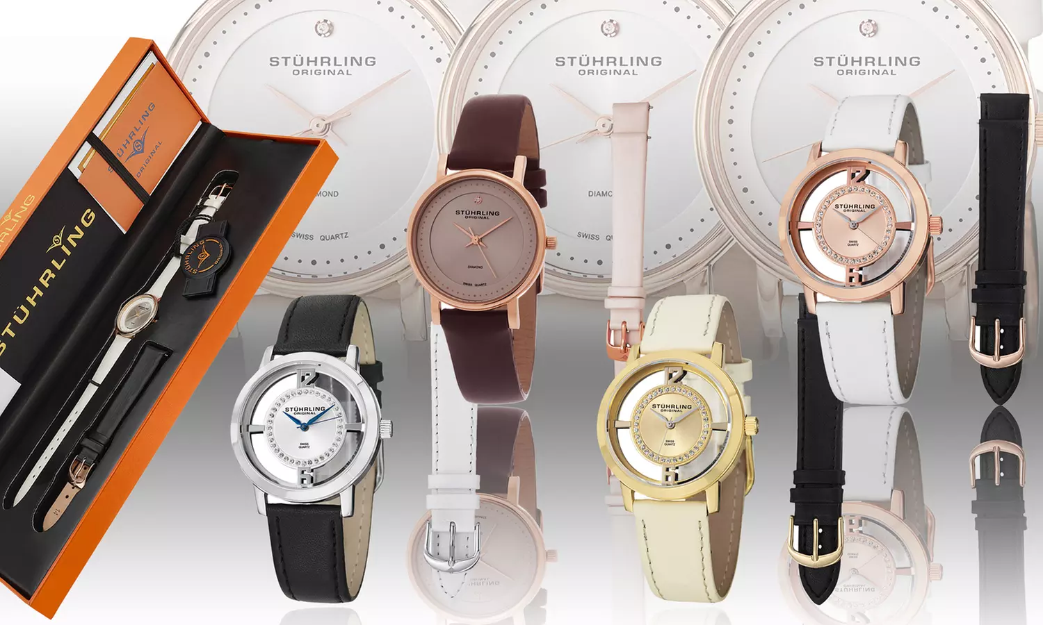 Stuhrling Women's Crystal or Diamond Accents Watch Collection - Primary Image
