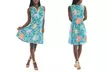 Women's Sleeveless Printed Partial-Zipper Front Closure Dresses. Plus Sizes Available. - Second Medium